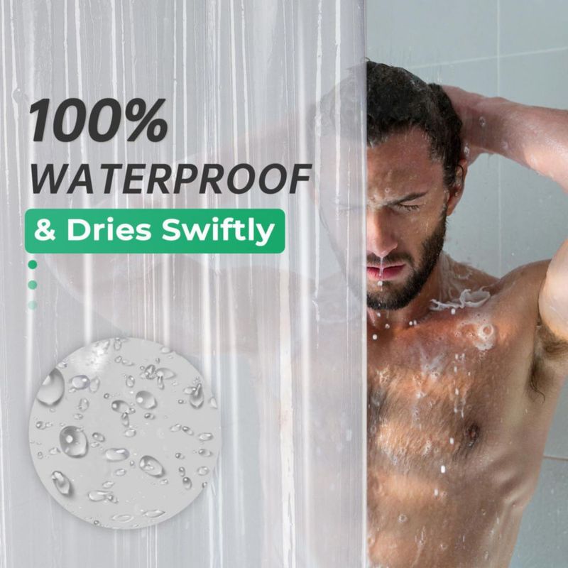 Cortina de ducha AmazerBath 183 x 188 cm transparente PEVA 8 G