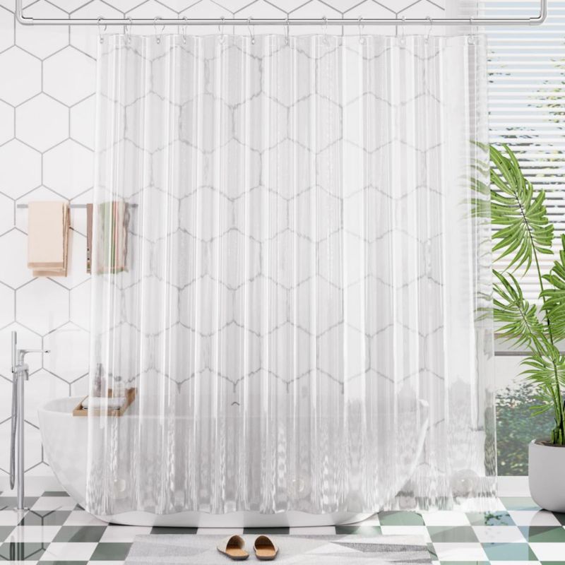 Cortina de ducha AmazerBath 183 x 188 cm transparente PEVA 8 G