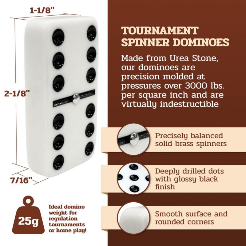 Set de Dominó Alex Cramer 28 piezas con caja de nogal y tablero de cribbage