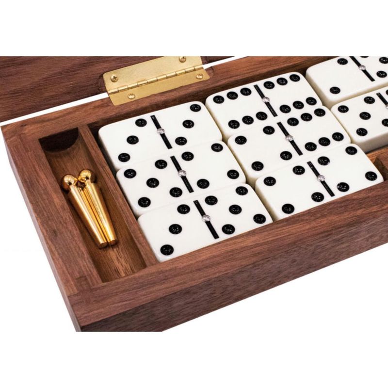 Set de Dominó Alex Cramer 28 piezas con caja de nogal y tablero de cribbage