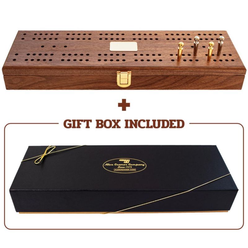 Set de Dominó Alex Cramer 28 piezas con caja de nogal y tablero de cribbage