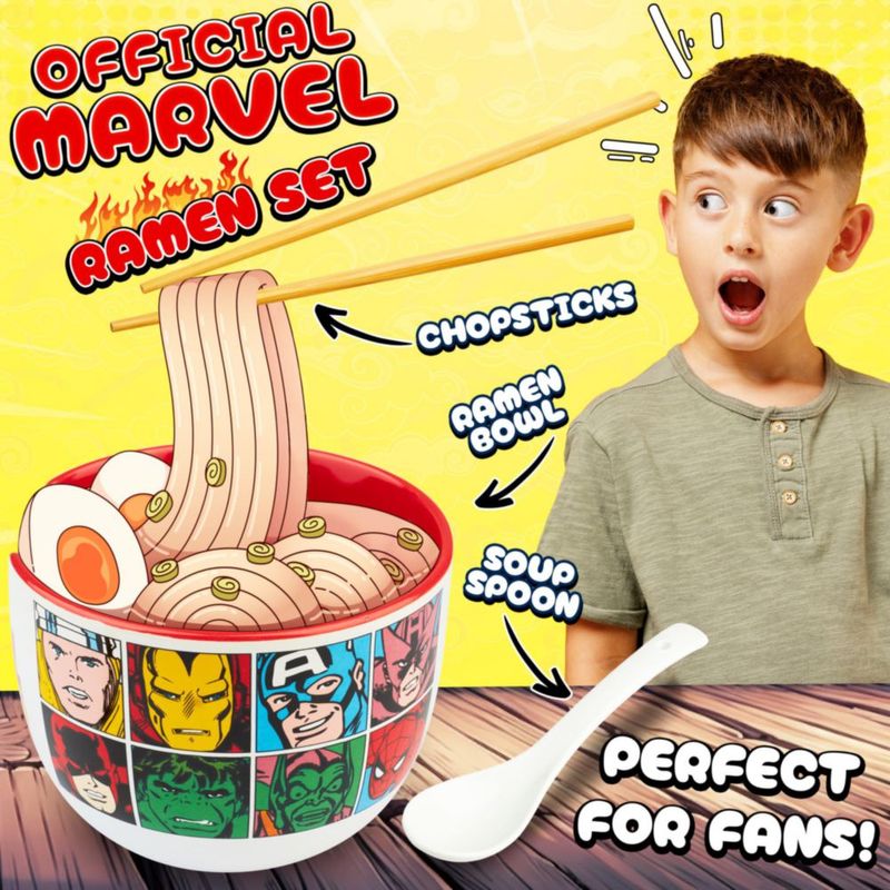 Set de cuenco para ramen Get Trend Marvel de 20 oz con cuchara de cerámica