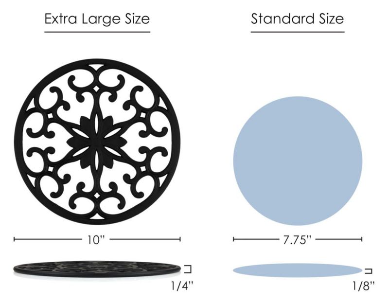 Juego de 3 salvamanteles de silicona GASARÉ 25 cm negro