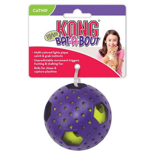 Juguete Pelota Luces Multicolores Catnip Morada Gato Kong