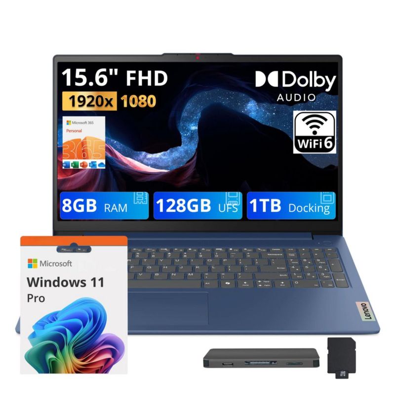 Portátil Lenovo Ideapad Slim 3 de 156" 8 GB RAM 112 TB Windows 11 Pro