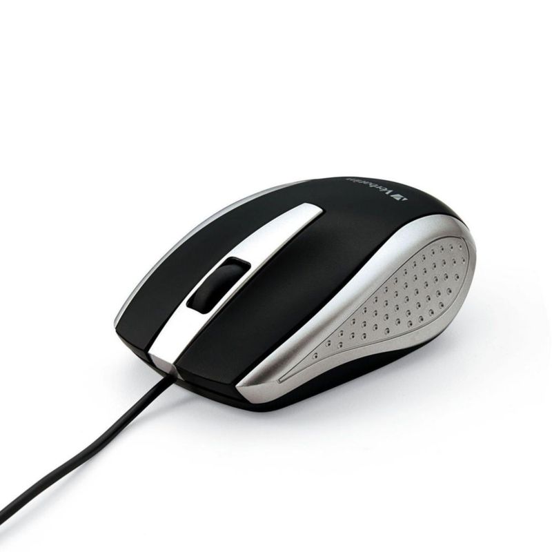 Ratón Óptico con Cable Verbatim USB Plateado
