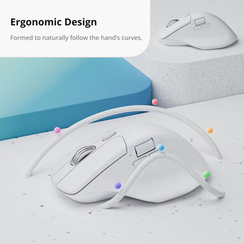 Ratón Keychron M6 8K inalámbrico Bluetooth y con cable blanco