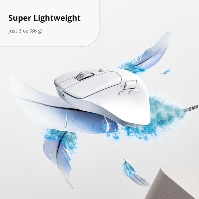Ratón Keychron M6 8K inalámbrico Bluetooth y con cable blanco