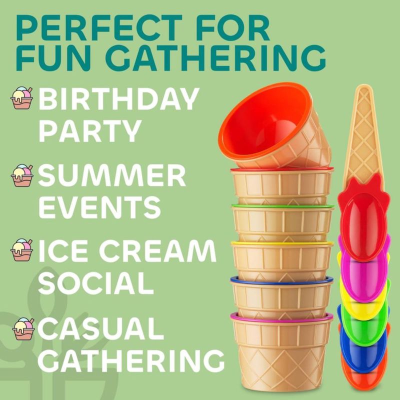 JoyServe Juego de 6 tazones y cucharas reutilizables para helado