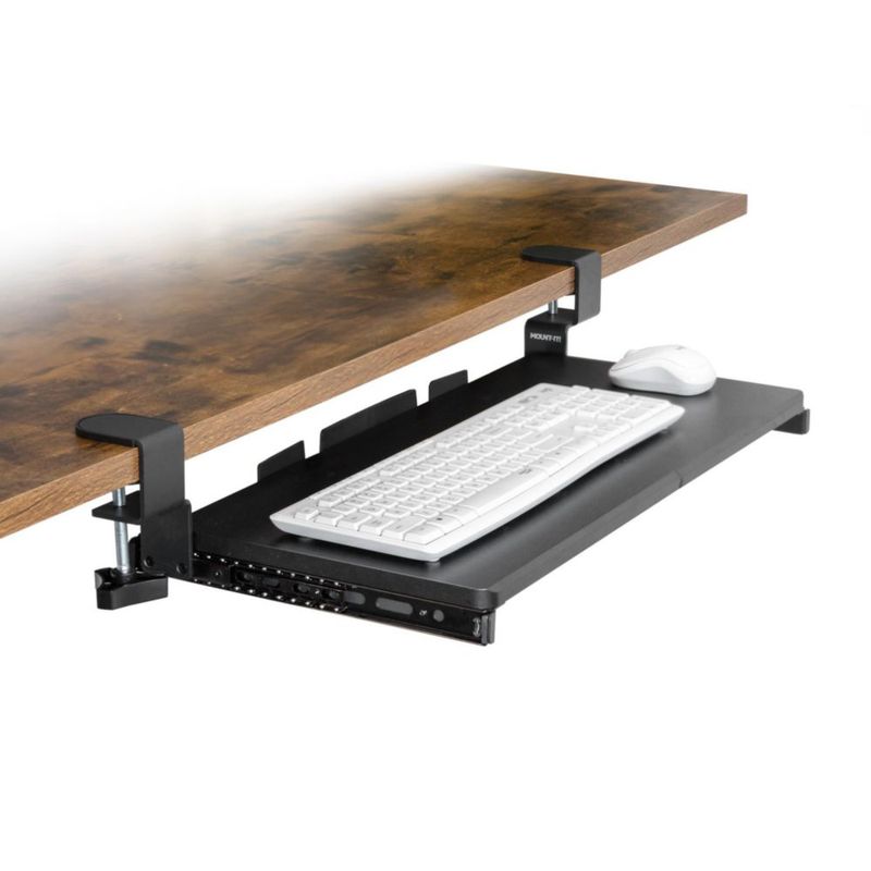 Bandeja para teclado Mount-It! de 61 cm deslizante con abrazadera
