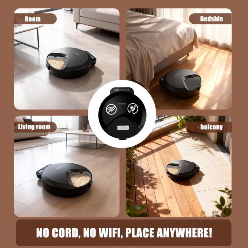 Comedero Automático de Comida Húmeda para Gatos Bsemax 4 Raciones con Packs de Hielo