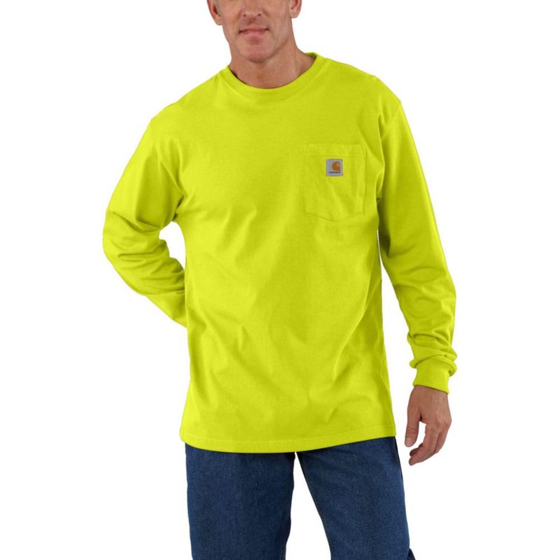 Camiseta Carhartt Dearborn LS (Manga Larga) Verde Lima Brillante Talla Grande