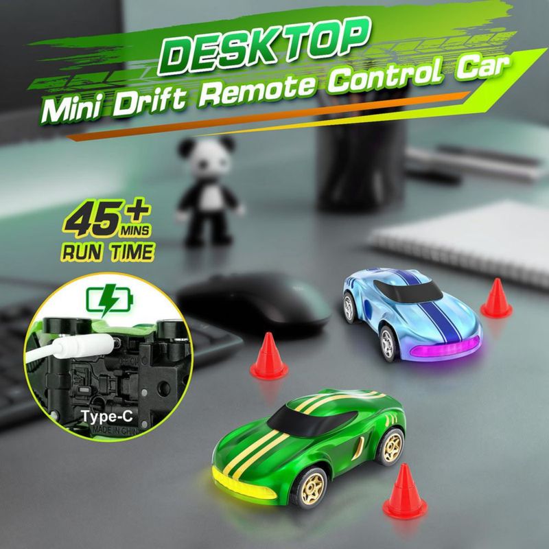 Coche RC Drift Salazaza 1/64 4WD con Luces LED Verde