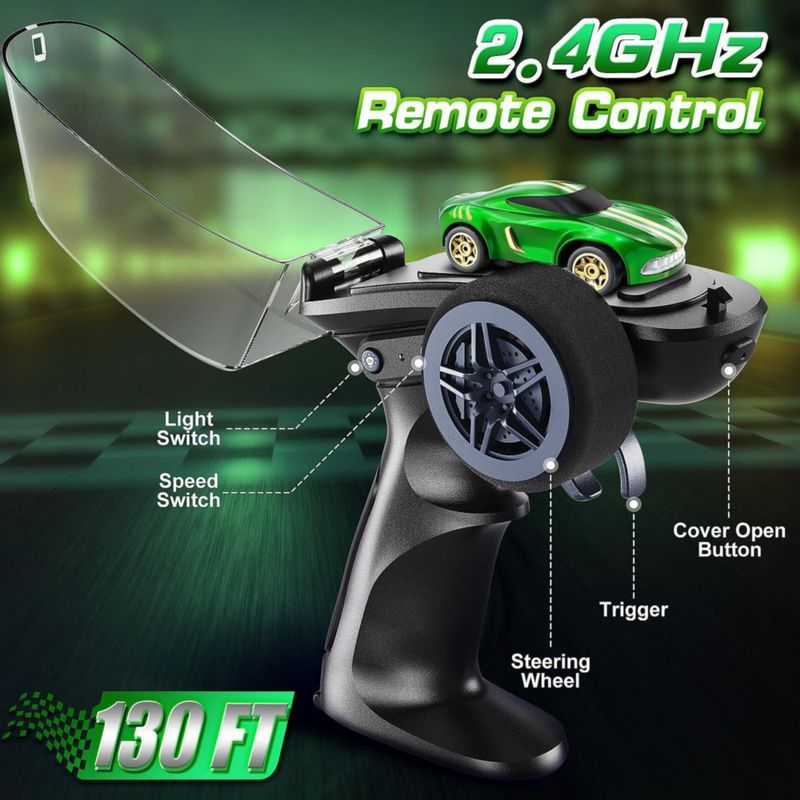 Coche RC Drift Salazaza 1/64 4WD con Luces LED Verde