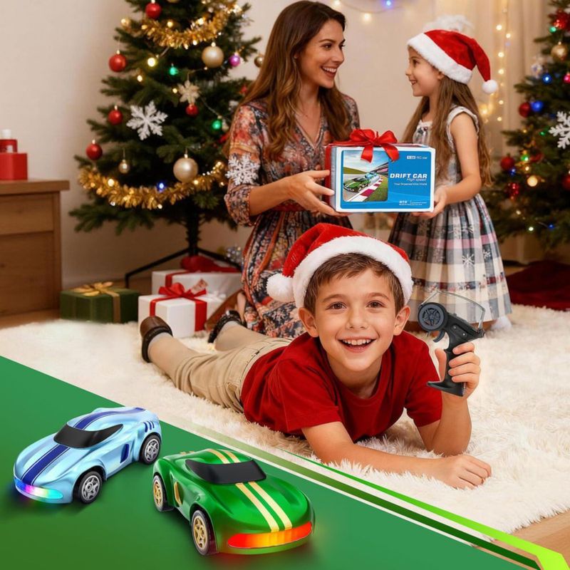 Coche RC Drift Salazaza 1/64 4WD con Luces LED Verde