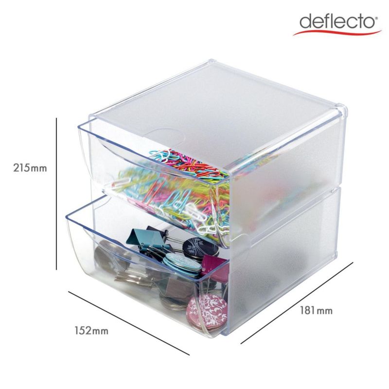 Organizador de Cajones Deflecto 15 x 18 x 15 cm Transparente de 2 Cajones