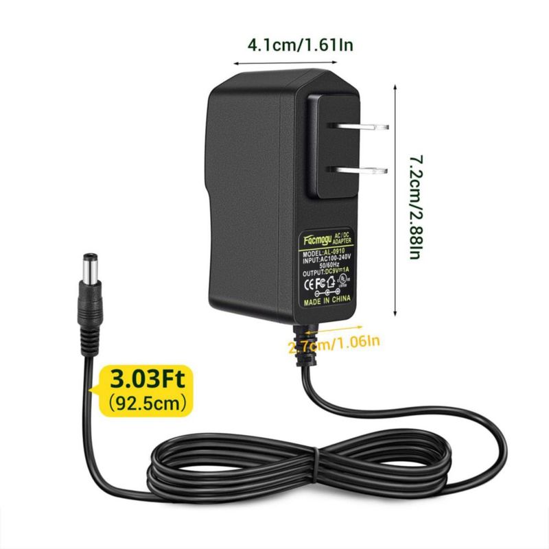 Adaptador de corriente Facmogu 9V/1A 9W 100-240V