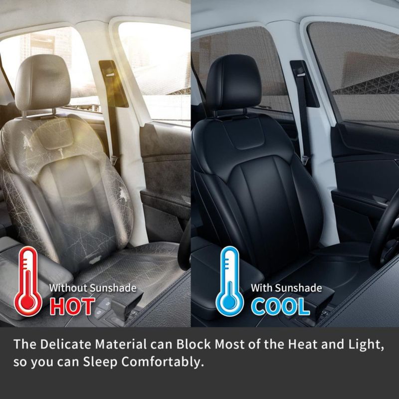 Cortinas magnéticas para ventanilla de coche Aokway 60x50 cm negro paquete de 2