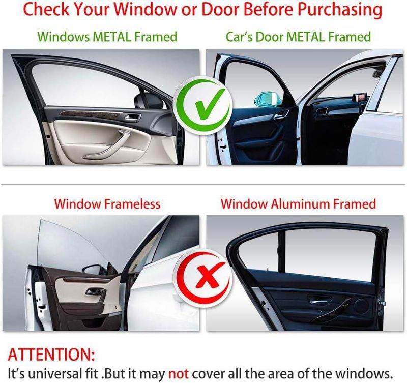 Cortinas magnéticas para ventanilla de coche Aokway 60x50 cm negro paquete de 2