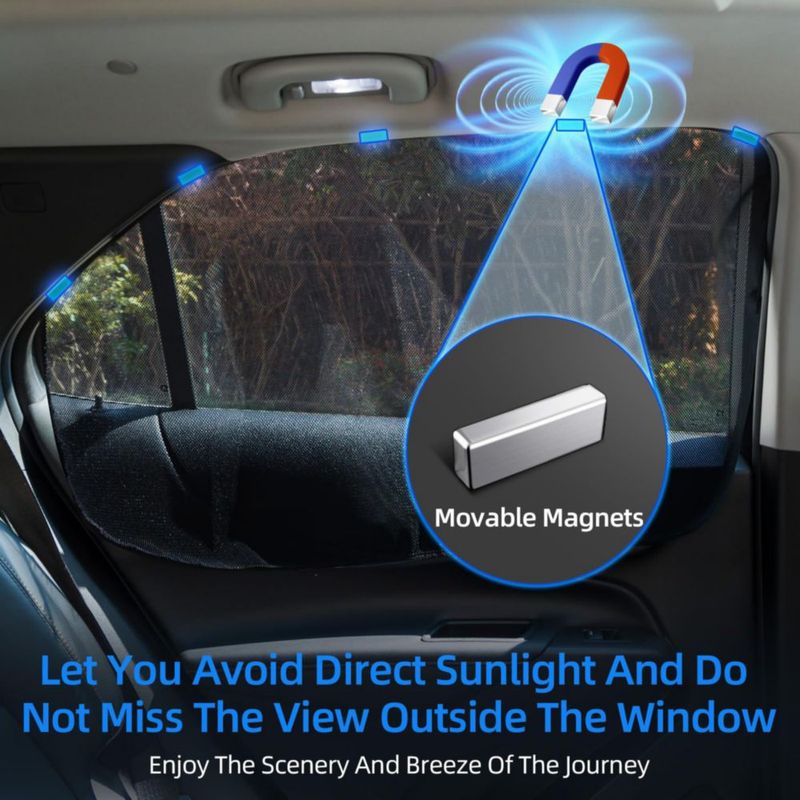 Cortinas magnéticas para ventanilla de coche Aokway 60x50 cm negro paquete de 2