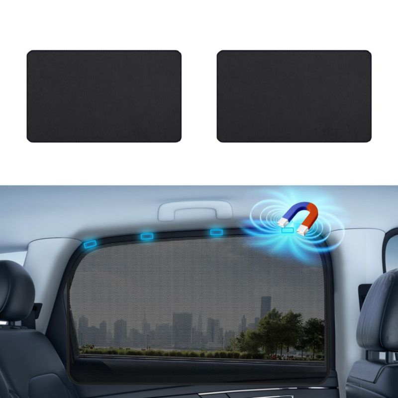 Cortinas magnéticas para ventanilla de coche Aokway 60x50 cm negro paquete de 2