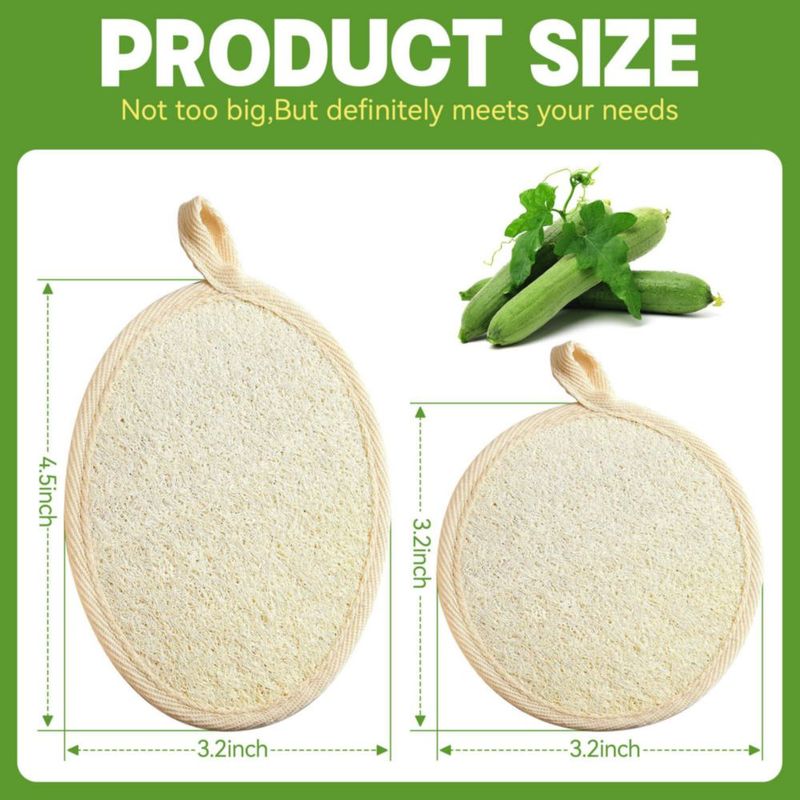 Esponja de Baño PJERASR 11 cm/8 cm Pack de 4 - Lufa Natural