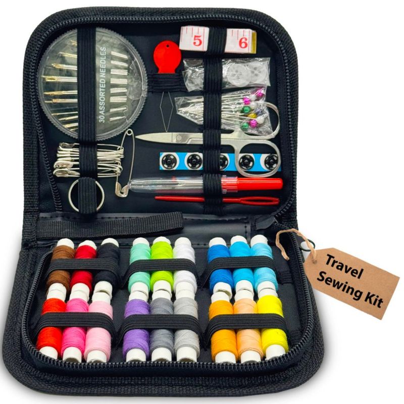 Kit de Costura Mini VelloStar con Estuche de Viaje – 18 Hilos