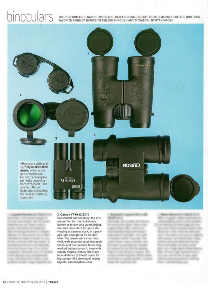 Binoculares Carson serie VP de tamaño completo de 10 x 42 mm a prueba de agua