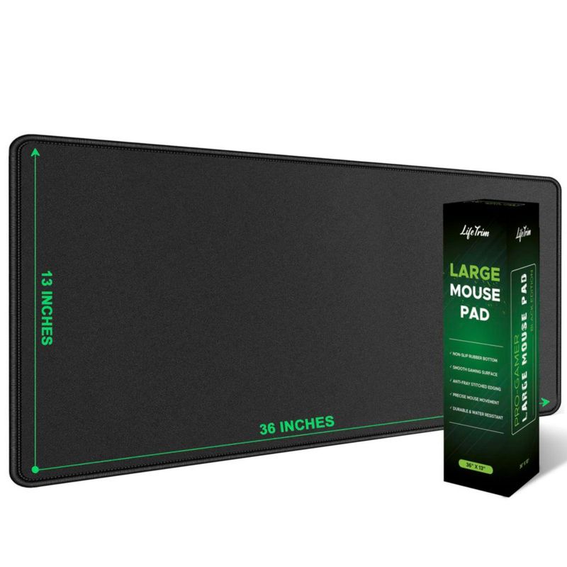 Alfombrilla de ratón LifeTrim 91 cm x 33 cm XL negra - Tapete de escritorio