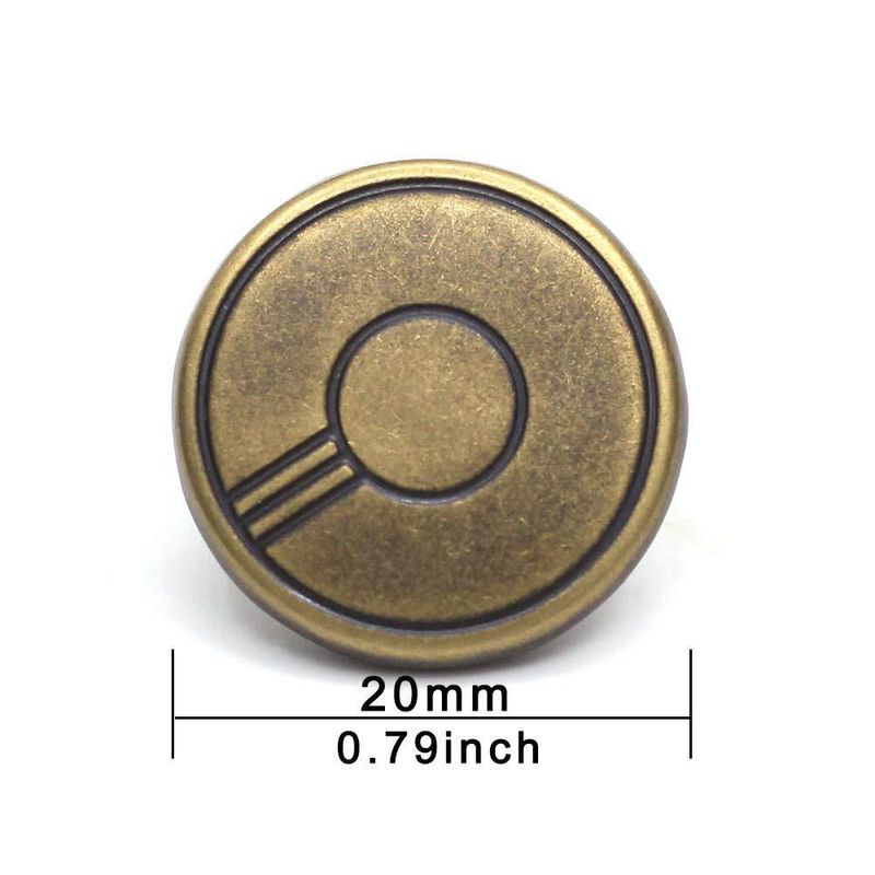 Botones de jean Enosea 20 mm latón sin coser - juego de 12