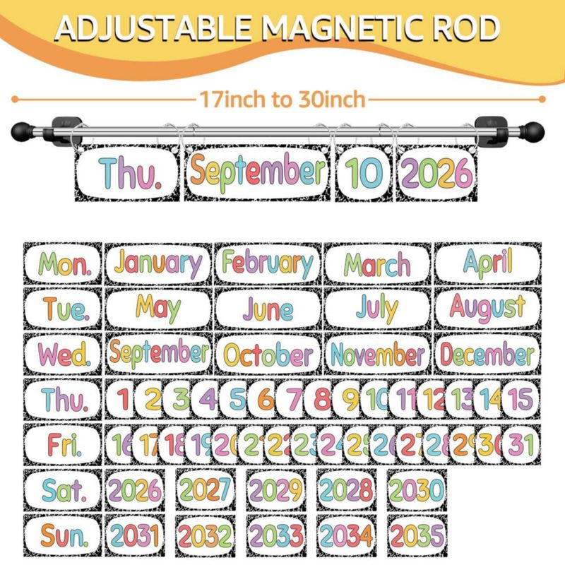 Calendario Kidpet magnético de hoja giratoria 43‑76 cm 2026‑2035