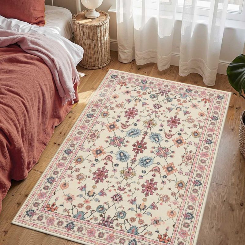 Alfombra de área rosa lavable Rugxara 152 × 91 cm