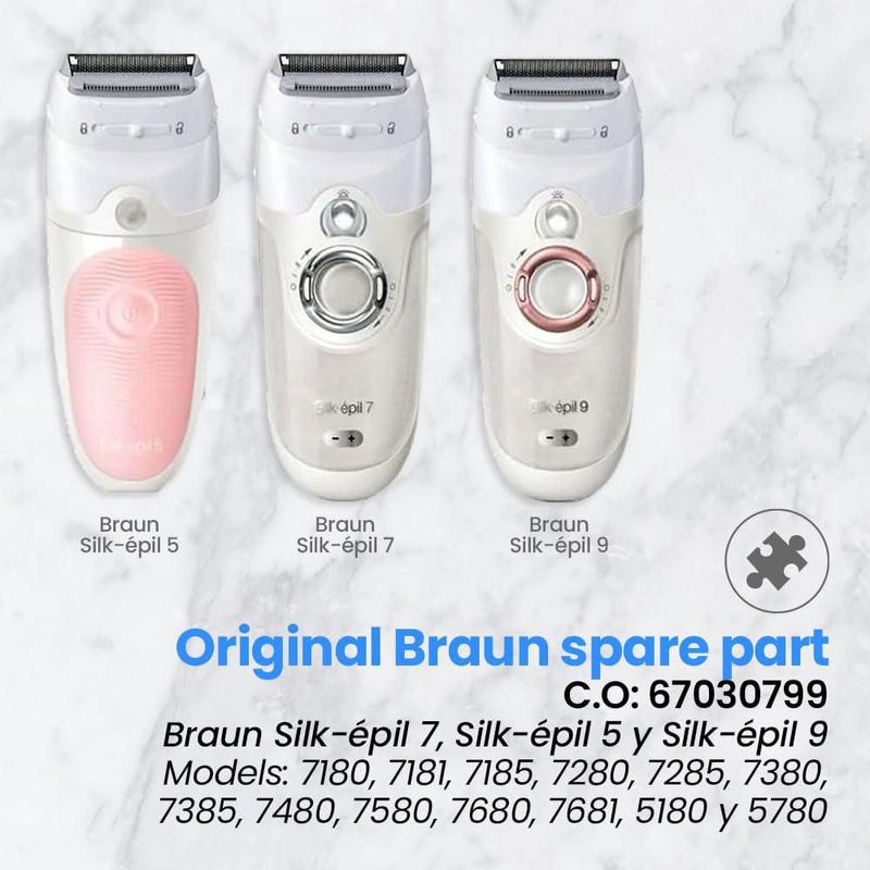 Cabezal de afeitado de repuesto Braun Silk-Epil Series 7/9