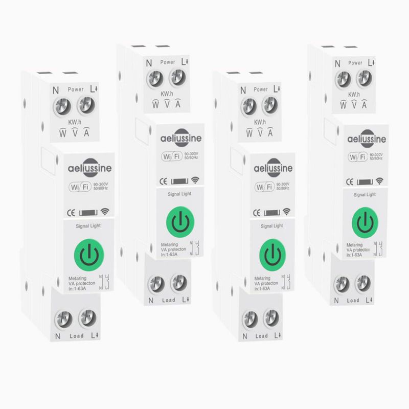 Interruptor inteligente aeliussine 63A WiFi (paquete de 4)