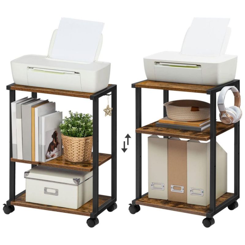 Soporte para impresora HOOBRO 60 cm carrito rodante de 3 niveles