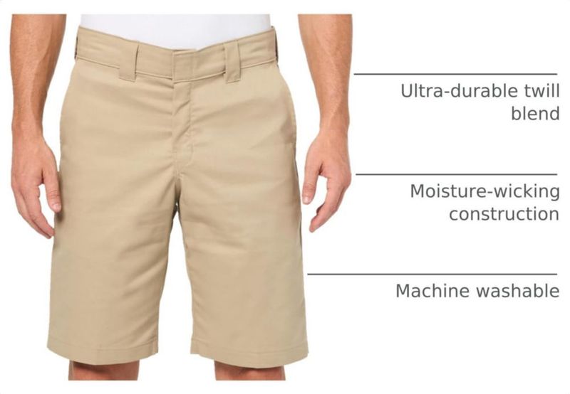 Pantalones Cortos de Trabajo Dickies 28 cm Color Arena del Desierto 34