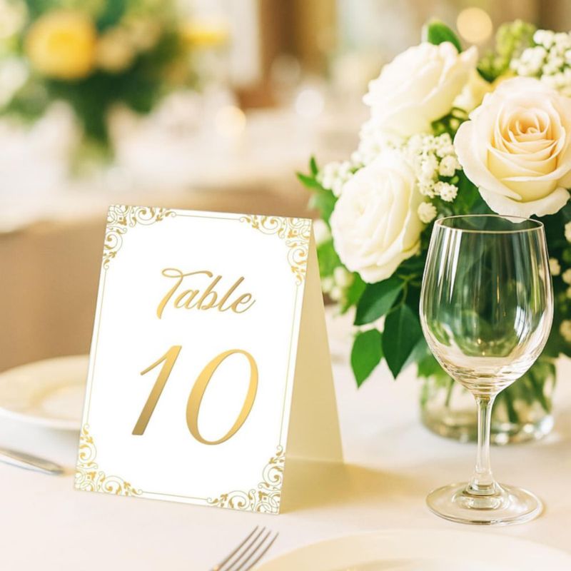 Números de mesa luxSoramia 1-30 con foil dorado 4x6 pulgadas