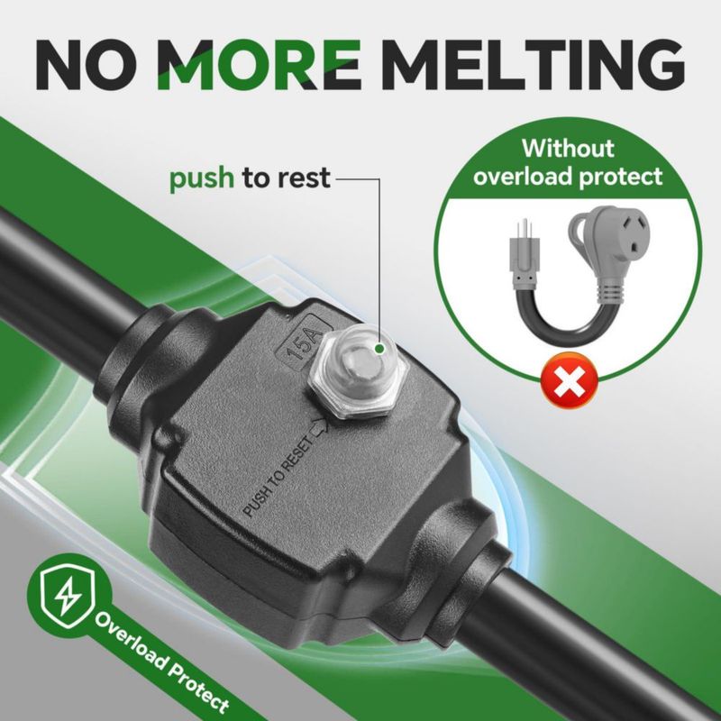 Adaptador RV Sweetglow 30 A a 110 V NEMA 5‑15P/TT‑30R