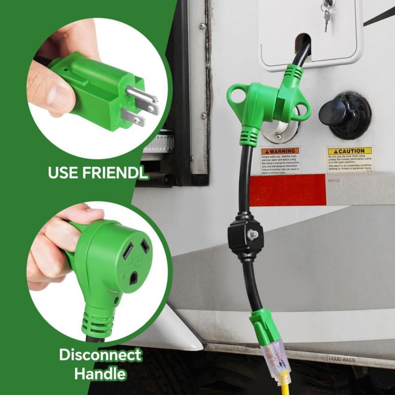 Adaptador RV Sweetglow 30 A a 110 V NEMA 5‑15P/TT‑30R