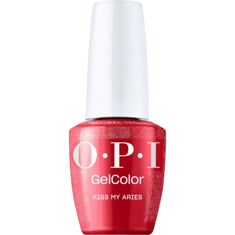 Esmalte de uñas en gel OPI GelColor Kiss my Aries Rojo brillante con destellos