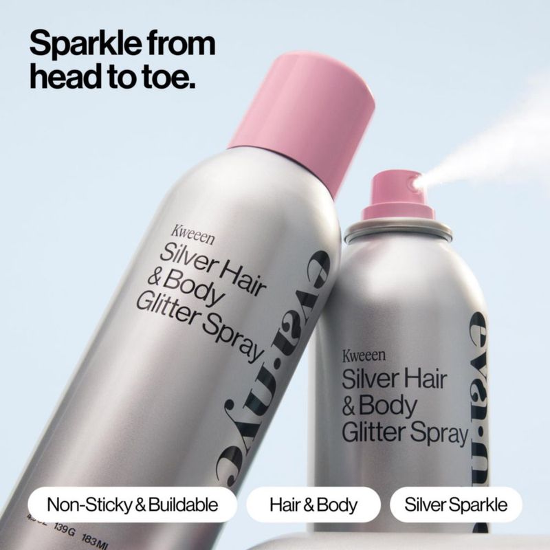 Spray de Purpurina EVA·NYC Kweeen Silver 4 unidades de 30 ml