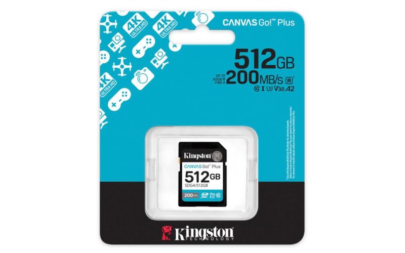 Tarjeta SD Kingston Canvas Go Plus 512 GB 200 MB/s