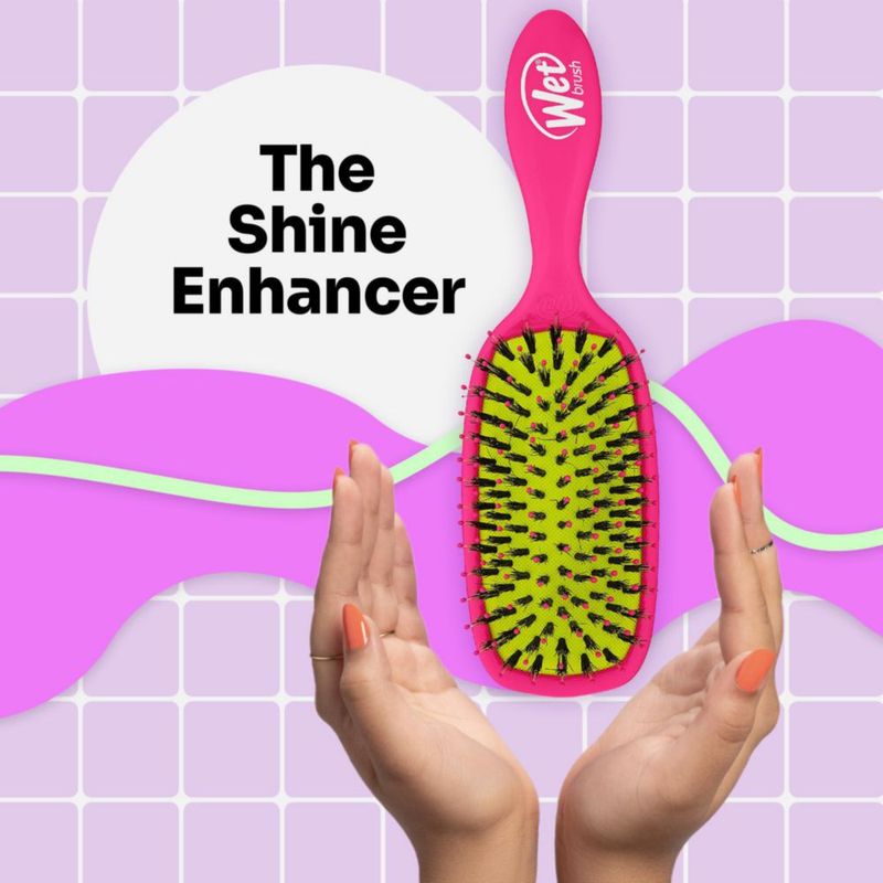 Cepillo para el cabello Wet Brush Shine Enhancer cerdas ultrasuaves de color rosa