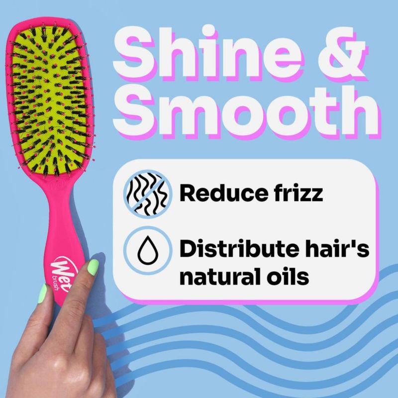 Cepillo para el cabello Wet Brush Shine Enhancer cerdas ultrasuaves de color rosa