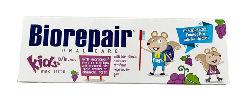 Pasta dental Biorepair Kids 50 ml sabor uva – pack de 3