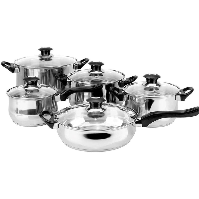 Bateria cocina magefesa acero inoxidable coraza 7 pzas azul