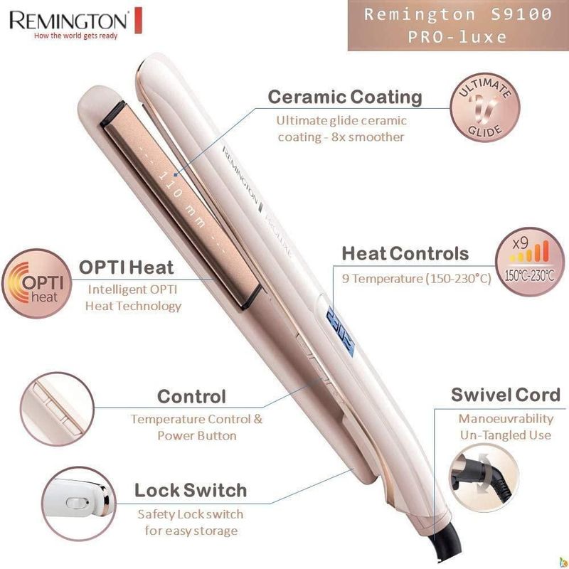 Plancha cabello alaciadora remington pro cerámica s9100
