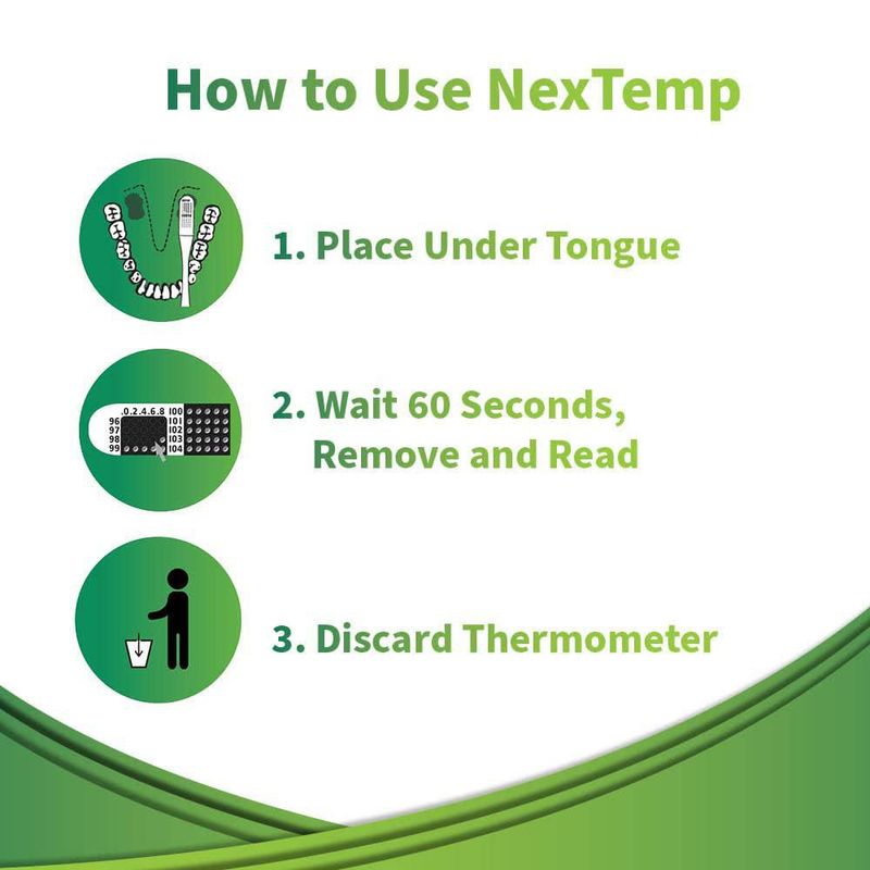 Termómetro NextTemp Ultra de un solo uso paquete de 24 grados Fahrenheit