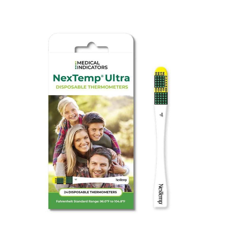 Termómetro NextTemp Ultra de un solo uso paquete de 24 grados Fahrenheit