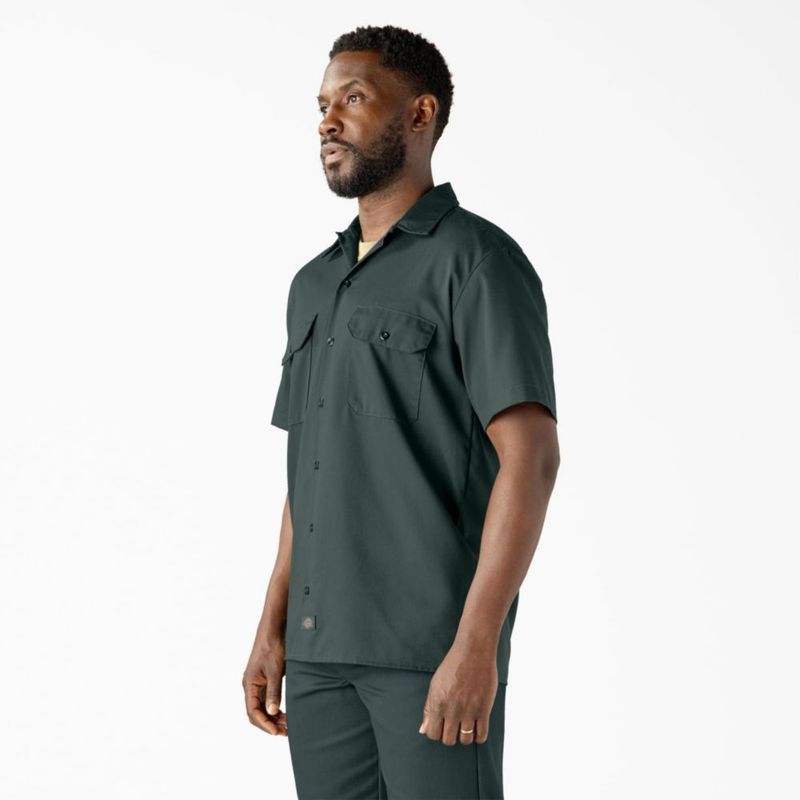Camisa Dickies Verde Cazador XL Manga Corta